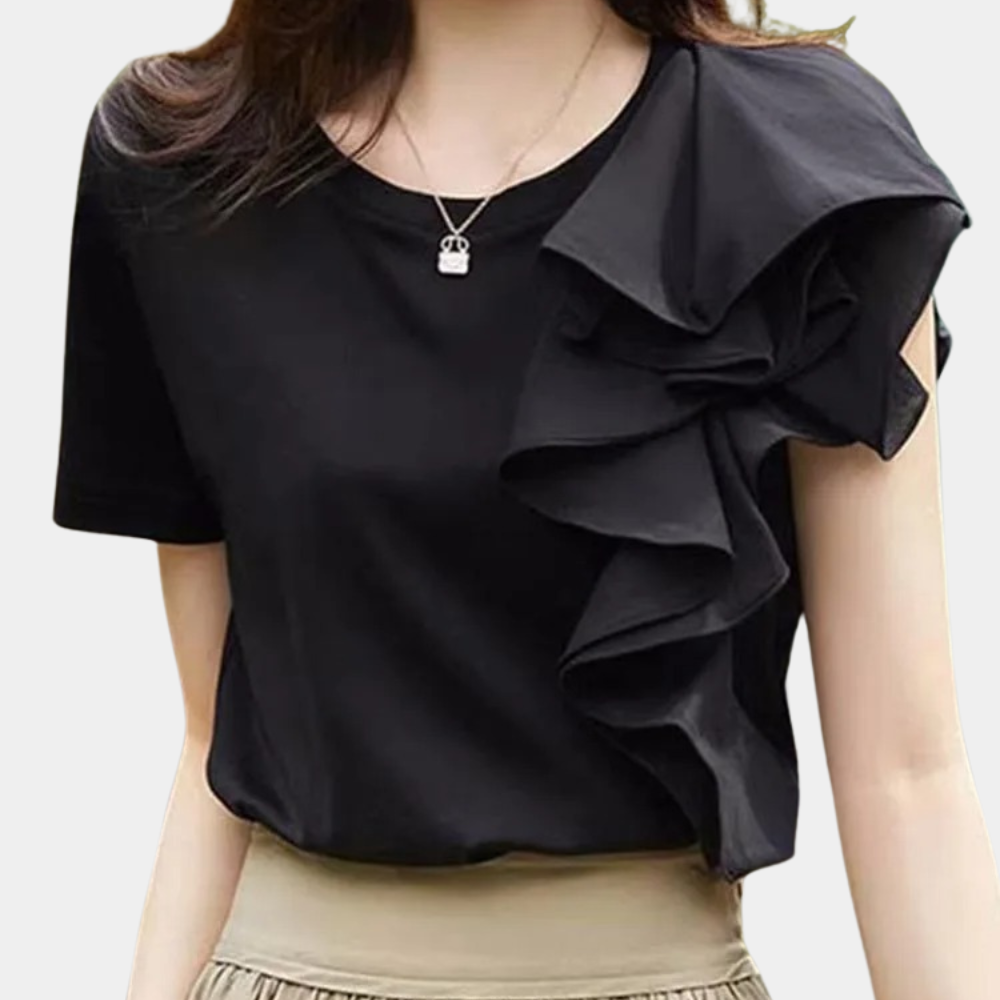 Dames Top Asymmetrisch Ruches Zomerjurk Stijl - StudioMarella