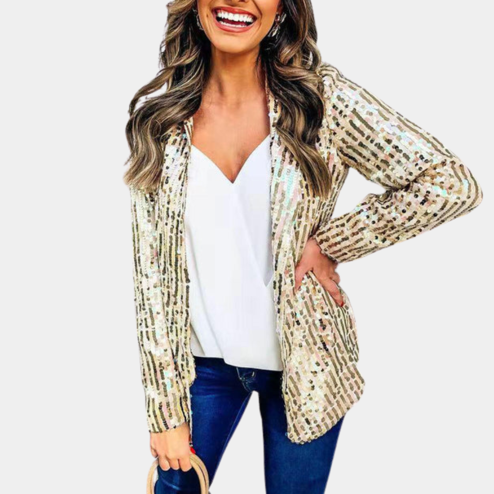 Dames Blazer Pailletten Jasje Glitter Jurkjas