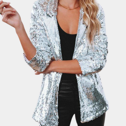 Dames Blazer Pailletten Jasje Glitter Jurkjas