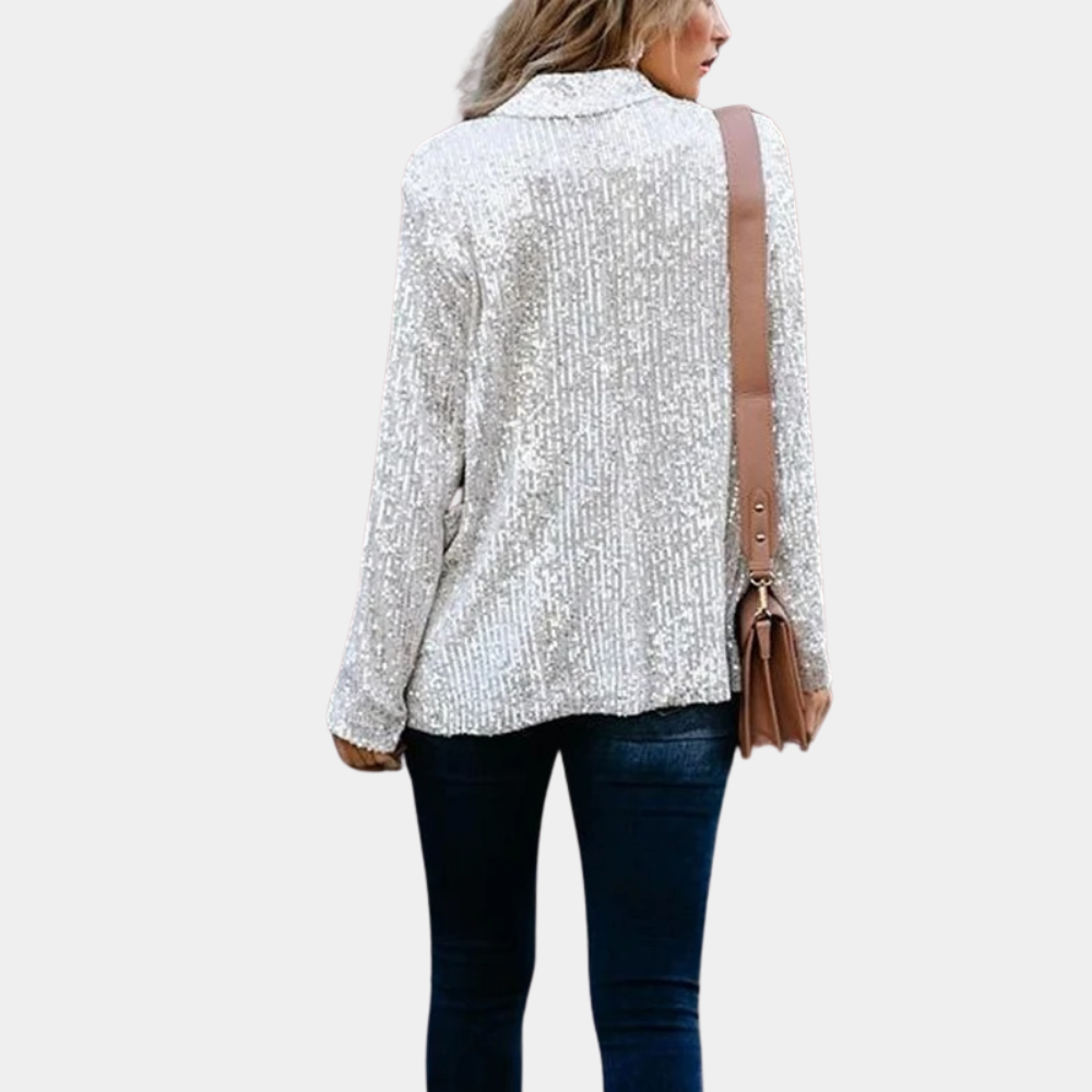 Dames Blazer Pailletten Jasje Glitter Jurkjas