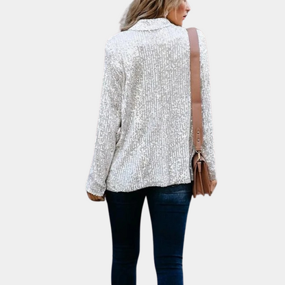 Dames Blazer Pailletten Jasje Glitter Jurkjas
