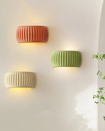 Wandlamp met Golvende Textuur in Natuurlijke Aardtinten voor Sfeervolle Verlichting | Moderne Wandverlichting Ambachtelijk Design Warm Licht Omhoog en Omlaag