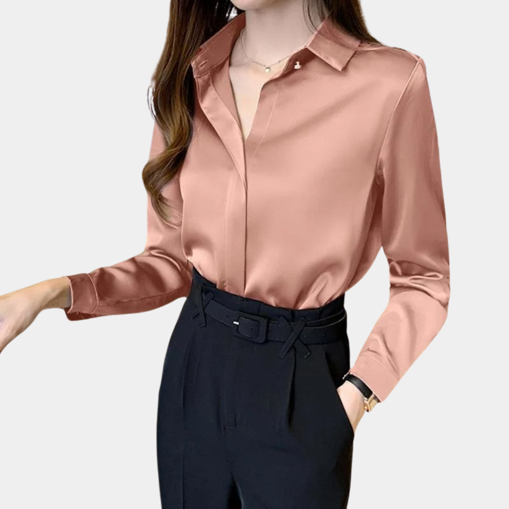 Dames Blouse van Zacht Satijn Elegant en Stijlvol