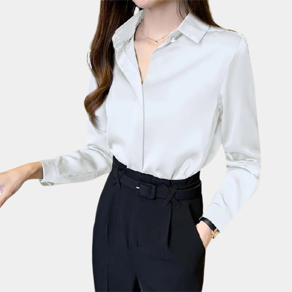 Dames Blouse van Zacht Satijn Elegant en Stijlvol
