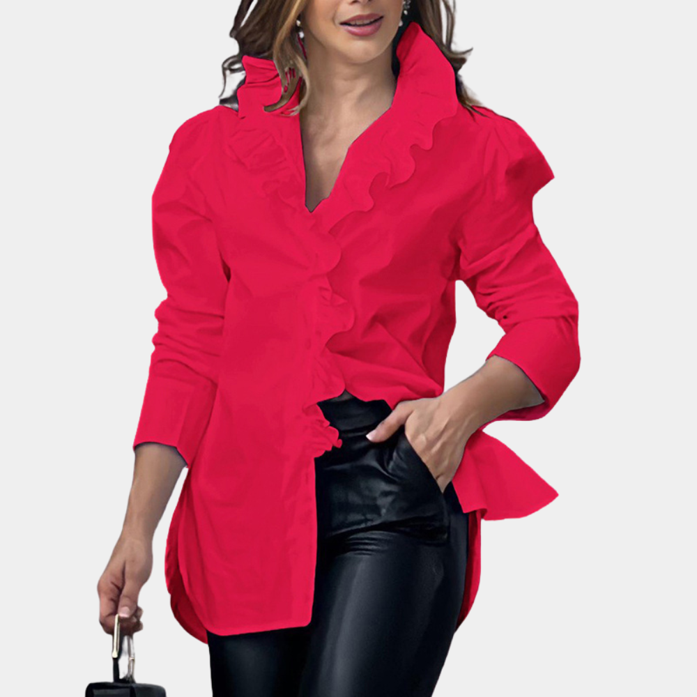 Dames Blouse Korte Mouwen V-hals Zomerse Stijl