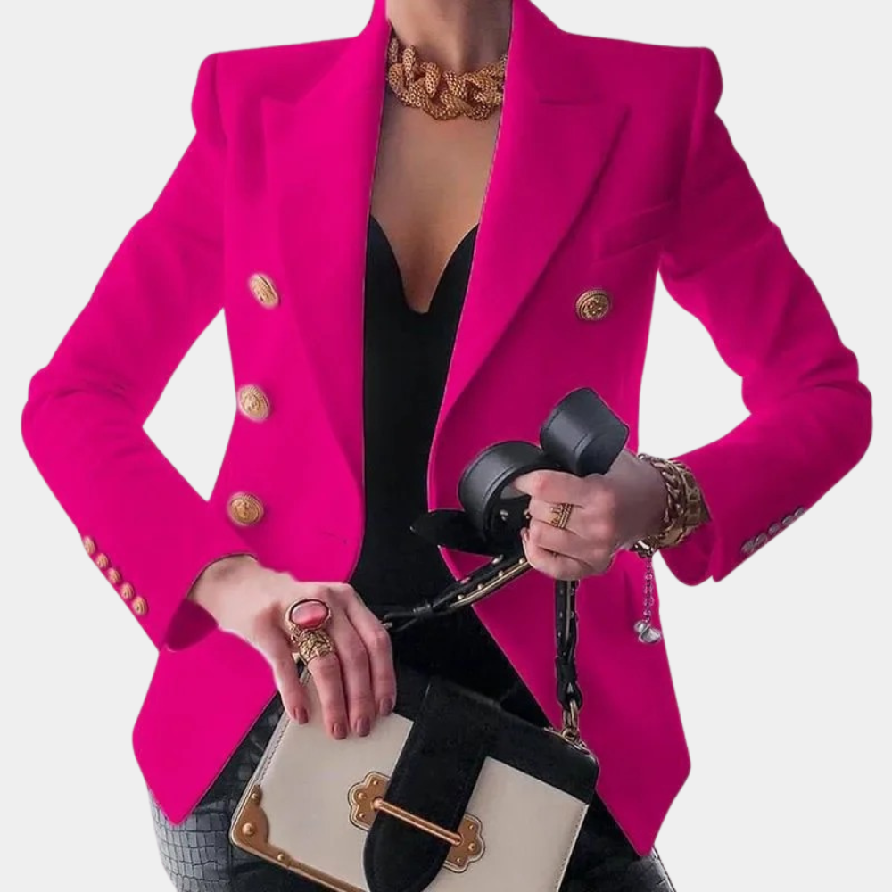 Dames Blazer Goudkleurige Knopen Stijlvol Modern