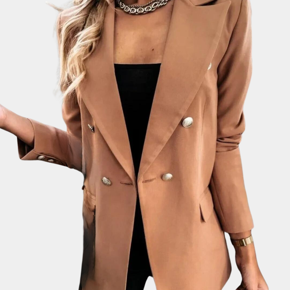 Dames Blazer Zwart Formal Lange Jas voor Werk