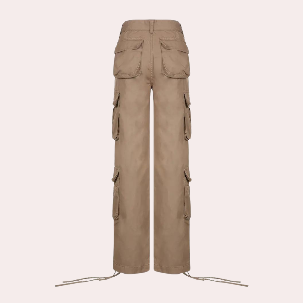 Dames Cargo Broek Oversized Paars Kleur
