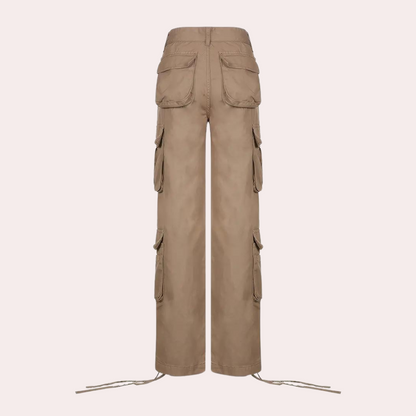 Dames Cargo Broek Oversized Paars Kleur