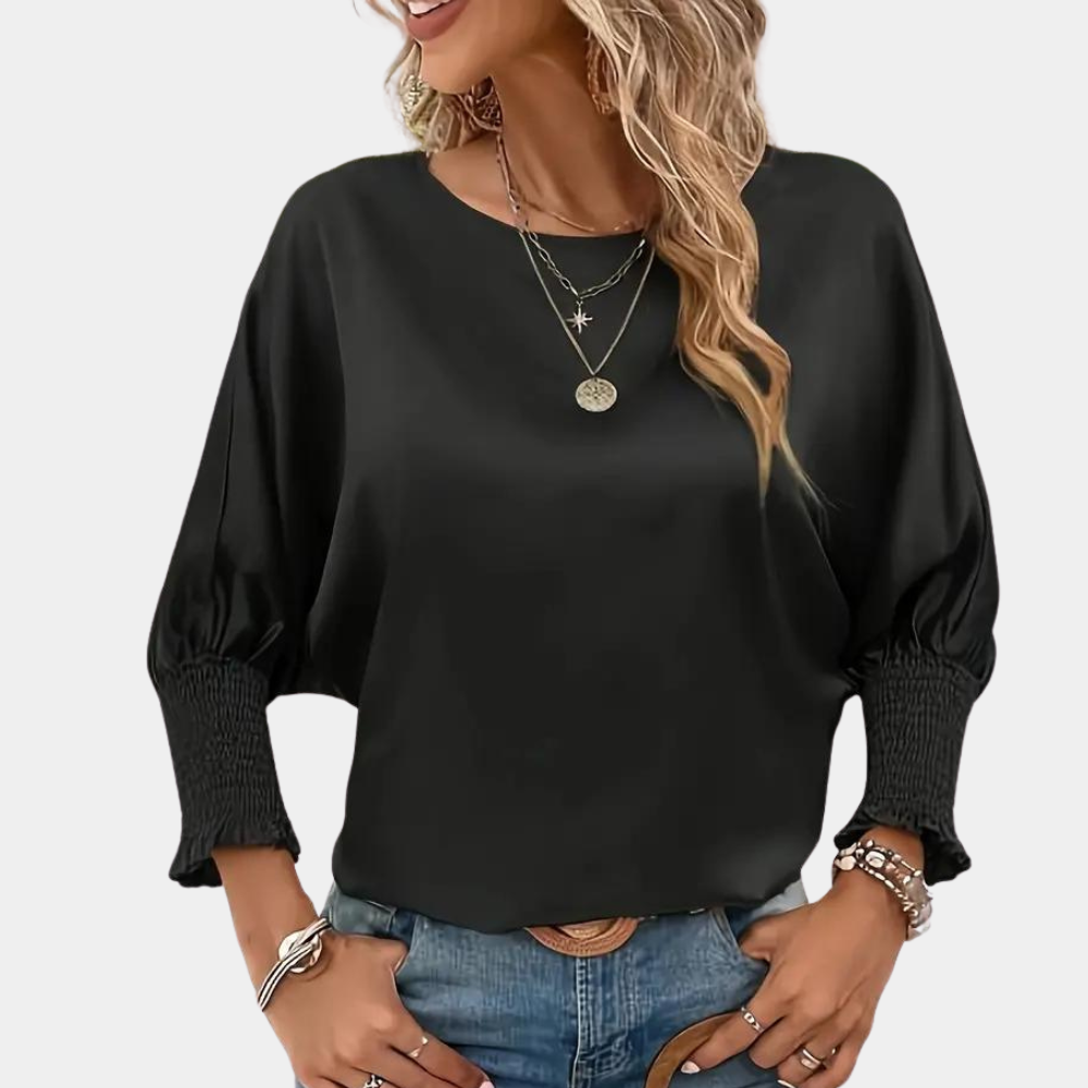 Damesblouse Zwart Elegante Klassieke Stijl