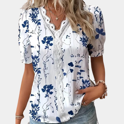 Vrouwen Blouse Zomer Lichte Bloemendesign