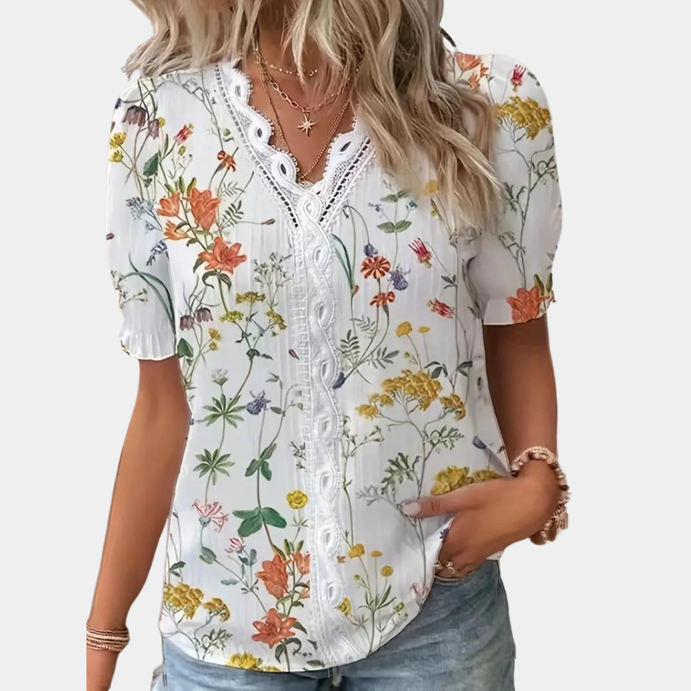 Vrouwen Blouse Zomer Lichte Bloemendesign - StudioMarella