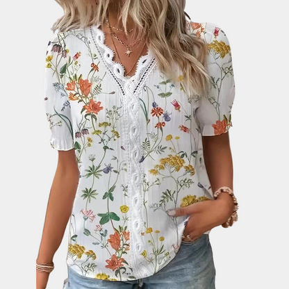 Vrouwen Blouse Zomer Lichte Bloemendesign - StudioMarella