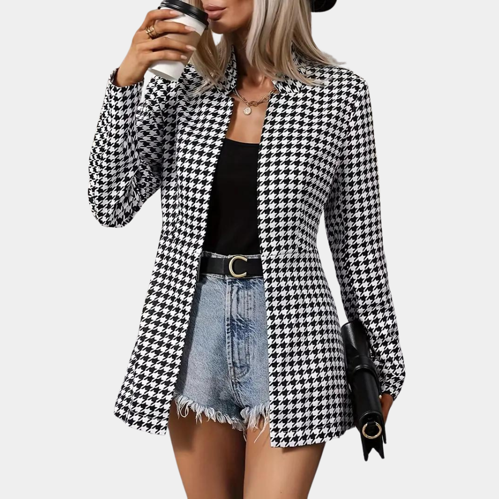Dames Blazer Geruit Klassiek Stijlvol - StudioMarella