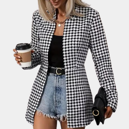Dames Blazer Geruit Klassiek Stijlvol