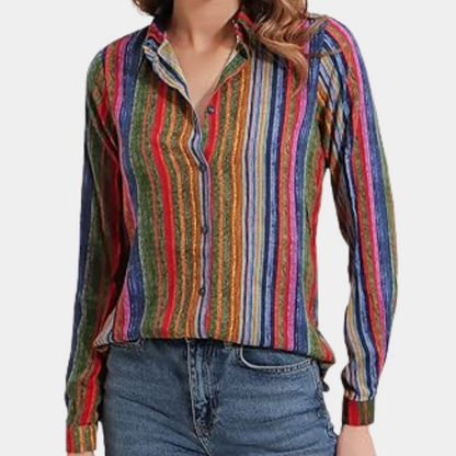 Dames Blouse Vrouwelijk Multicolor Bloemenpatroon