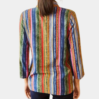 Dames Blouse Vrouwelijk Multicolor Bloemenpatroon
