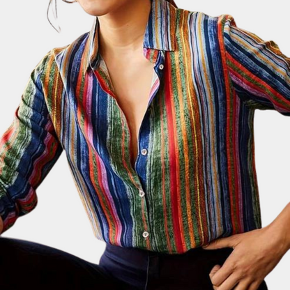 Dames Blouse Vrouwelijk Multicolor Bloemenpatroon - StudioMarella