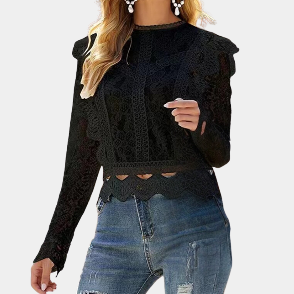 Dames Blouse Kanten Vrouwelijk Elegant