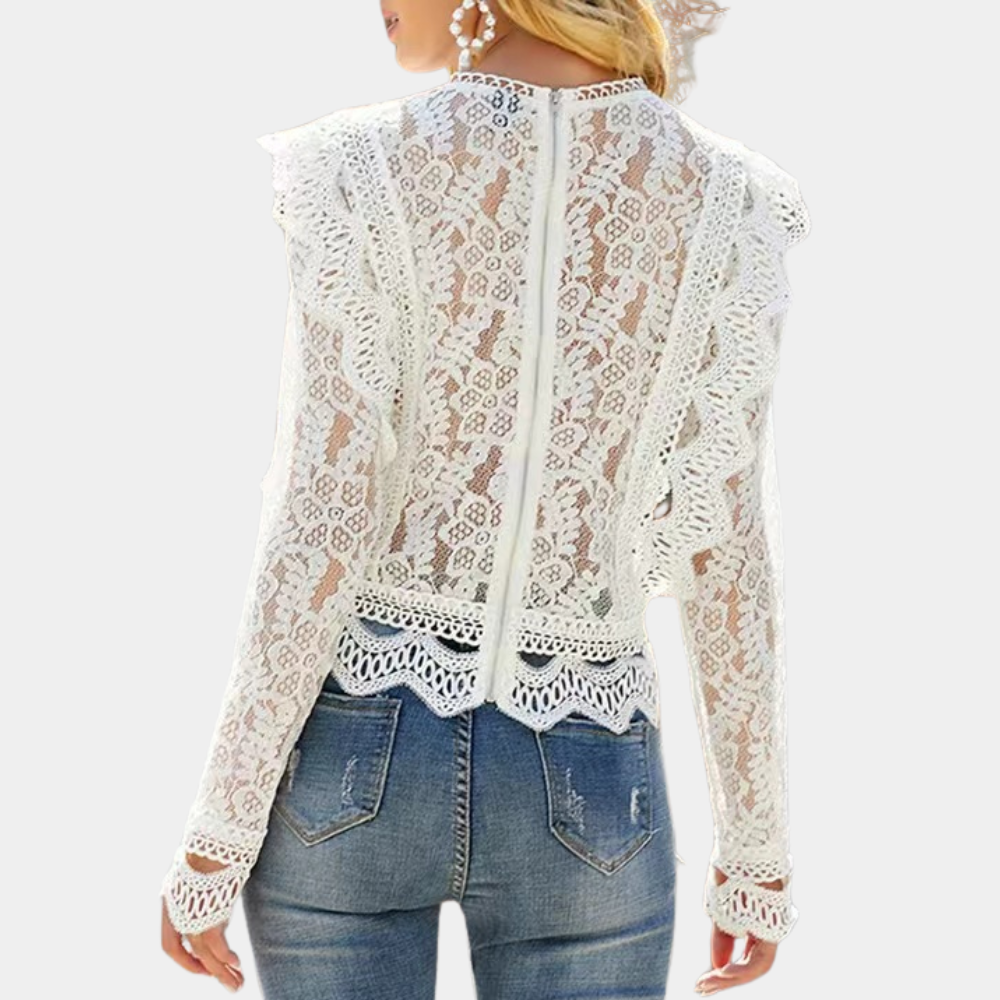 Dames Blouse Kanten Vrouwelijk Elegant