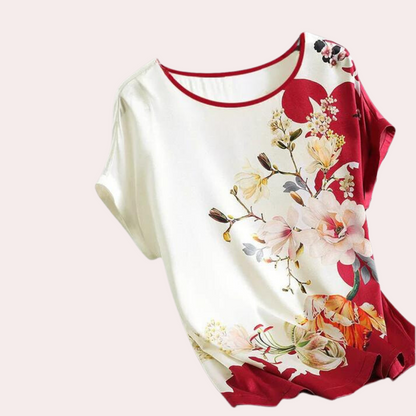Dames Top Satijn Kort Elegant Rood - StudioMarella