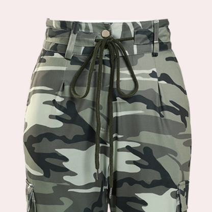 Dames Jogger Broek Camo Cargo Stijl