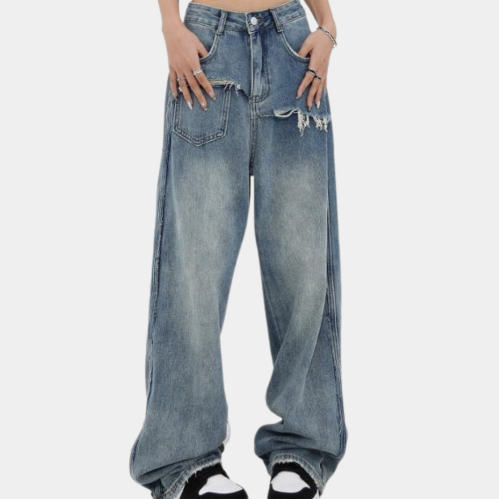 Dames Zomerbroek Loose Fit Jeans Comfortabele Stijl