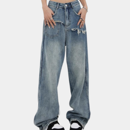Dames Zomerbroek Loose Fit Jeans Comfortabele Stijl
