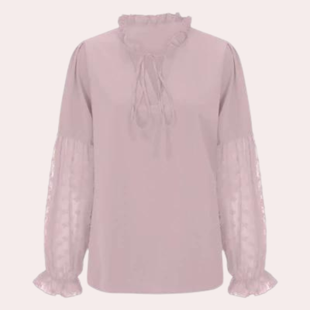 Dames Blouse met Kant en Elegante Stijl