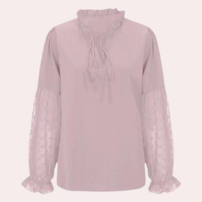 Dames Blouse met Kant en Elegante Stijl