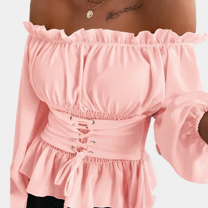 Dames Top Off-Shoulder Zomerjurk Stijl Vrouwelijk - StudioMarella