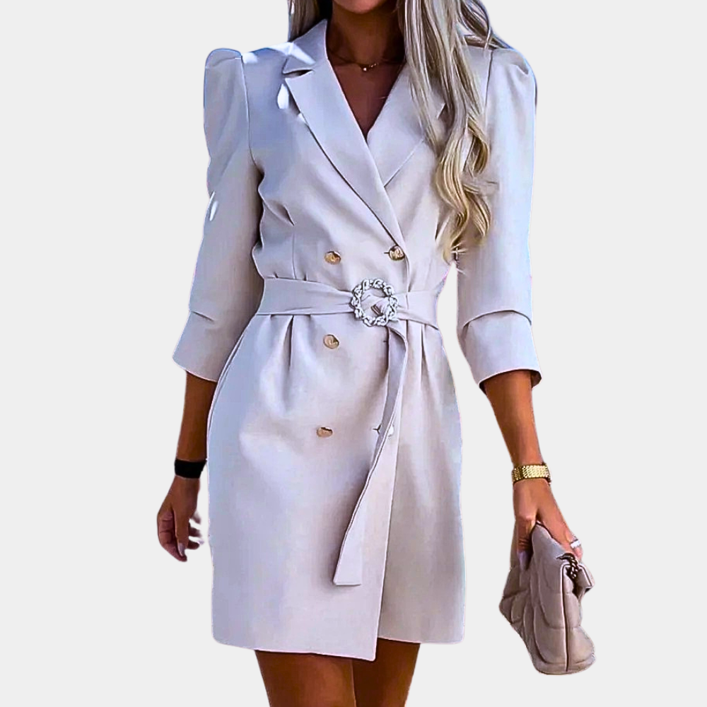 Dames Blazerjurk Kort Mouw Elegant Zomerjurk