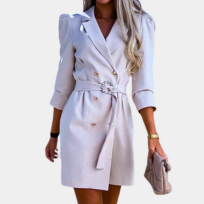 Dames Blazerjurk Kort Mouw Elegant Zomerjurk