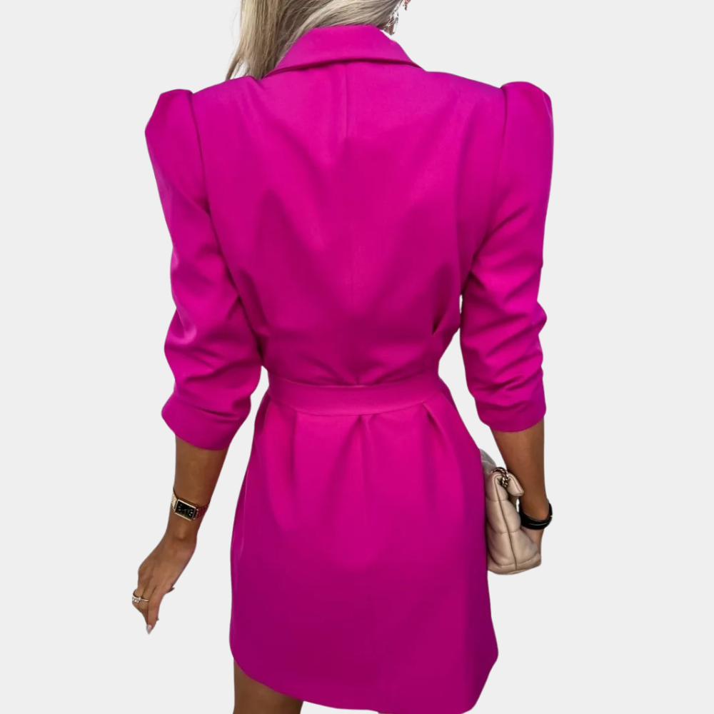 Dames Blazerjurk Kort Mouw Elegant Zomerjurk