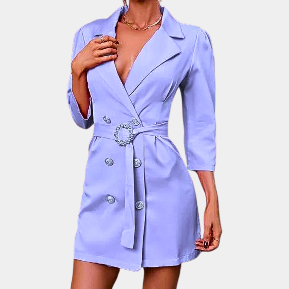 Dames Blazerjurk Kort Mouw Elegant Zomerjurk
