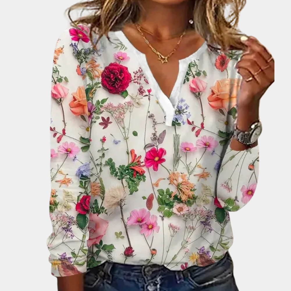 Vrouwelijke Gebloemde Blouse Casual Zomer - StudioMarella