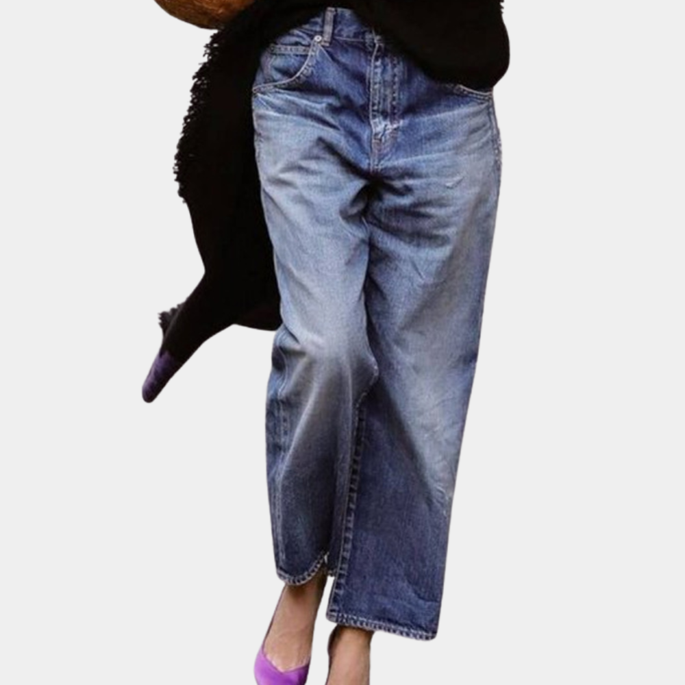 Dames Straight Leg Cropped Jeans Korte Broek - StudioMarella