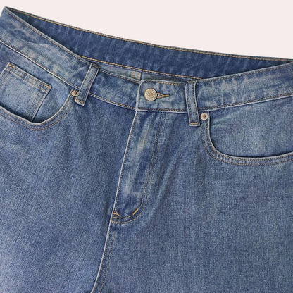 Dames Straight Leg Cropped Jeans Korte Broek