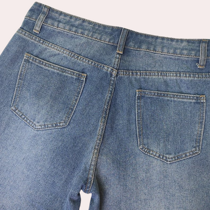 Dames Straight Leg Cropped Jeans Korte Broek