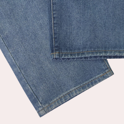 Dames Straight Leg Cropped Jeans Korte Broek