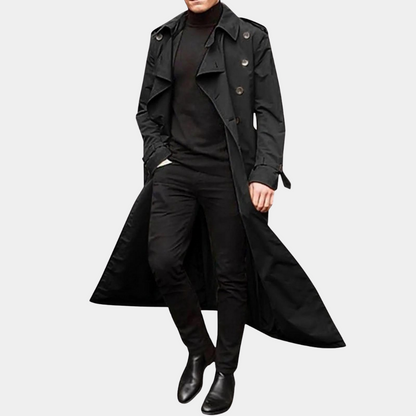 Heren Trenchcoat Dubbelrijig met Riemsluiting Klassiek & Waterdicht