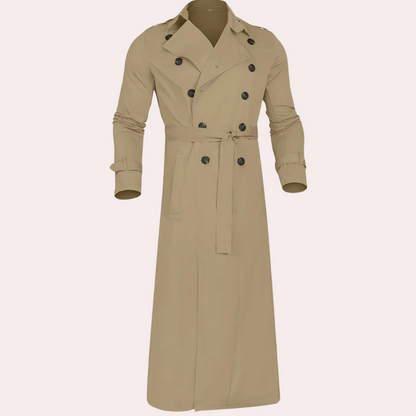 Heren Trenchcoat Dubbelrijig met Riemsluiting Klassiek & Waterdicht