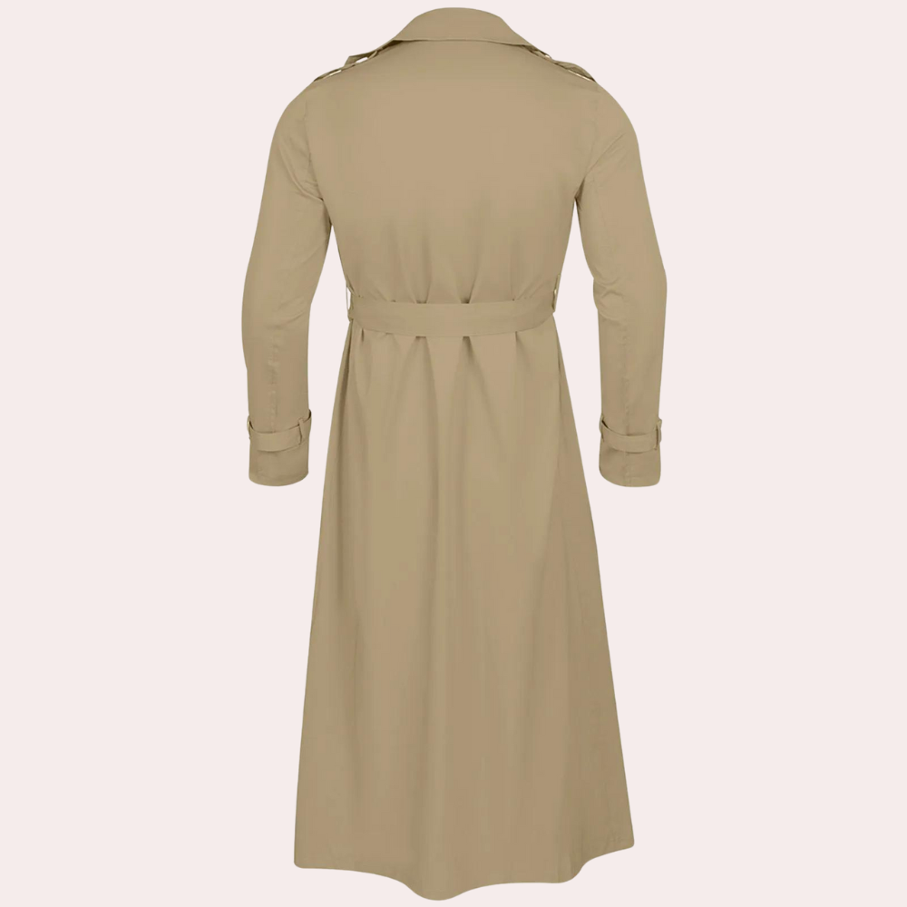 Heren Trenchcoat Dubbelrijig met Riemsluiting Klassiek & Waterdicht