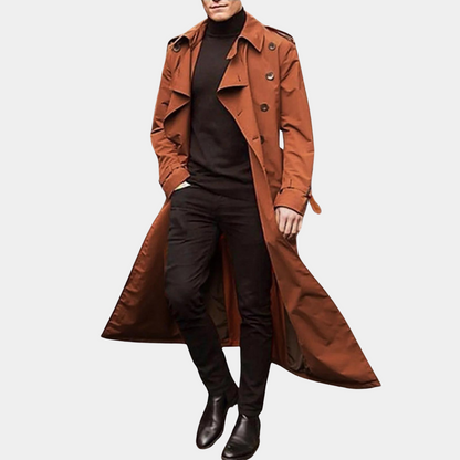 Heren Trenchcoat Dubbelrijig met Riemsluiting Klassiek & Waterdicht