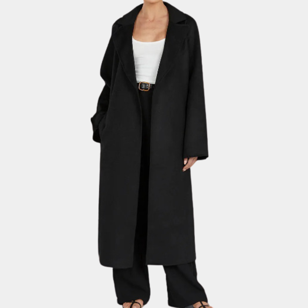 Damesjas Lange Premium Jas Met Taille - StudioMarella
