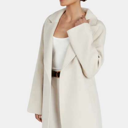 Damesjas Lange Premium Jas Met Taille
