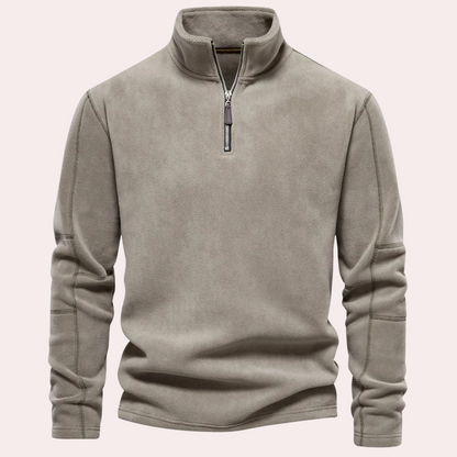 Heren Sweater Halve Rits Losse Fit Opstaande Kraag