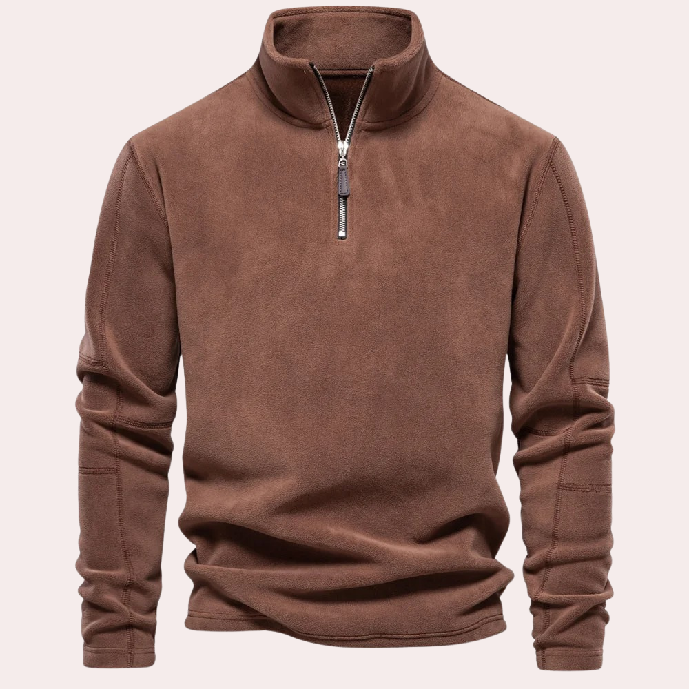 Heren Sweater Halve Rits Losse Fit Opstaande Kraag - StudioMarella