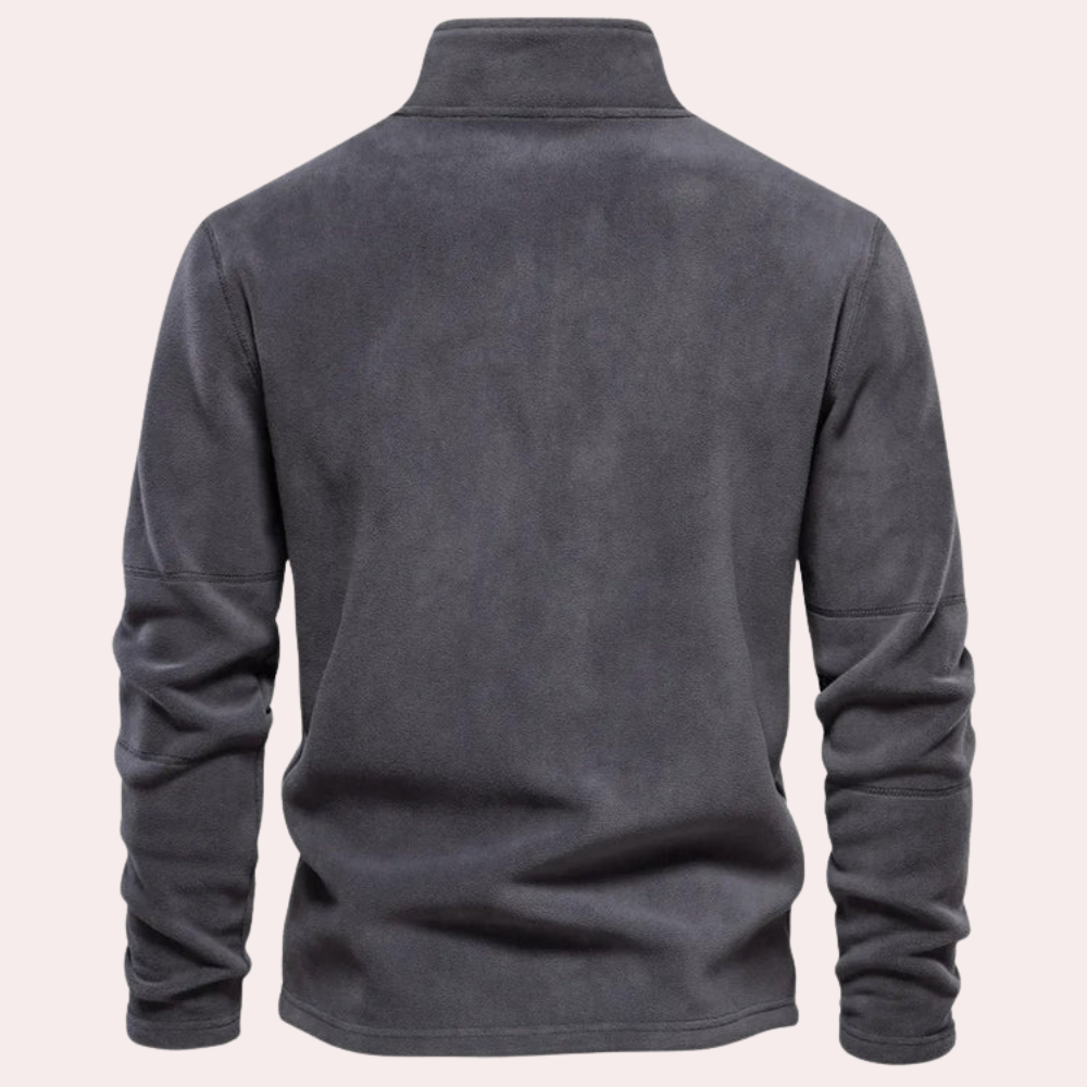 Heren Sweater Halve Rits Losse Fit Opstaande Kraag