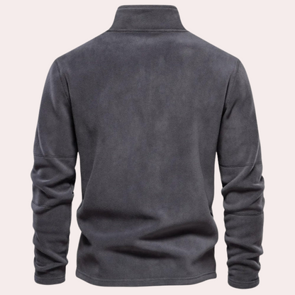 Heren Sweater Halve Rits Losse Fit Opstaande Kraag